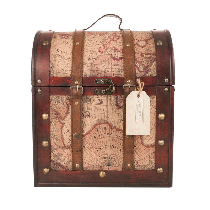 6 Bottle Old World Wooden Wine Box by Twine Living