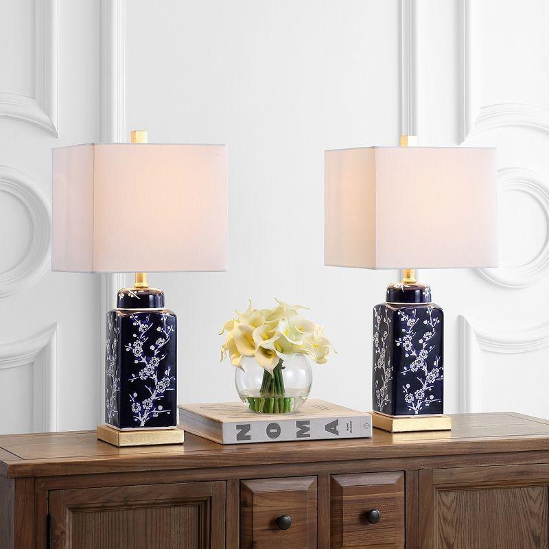 Pilar Table Lamp (Set of 2) - Navy/White - Safavieh.