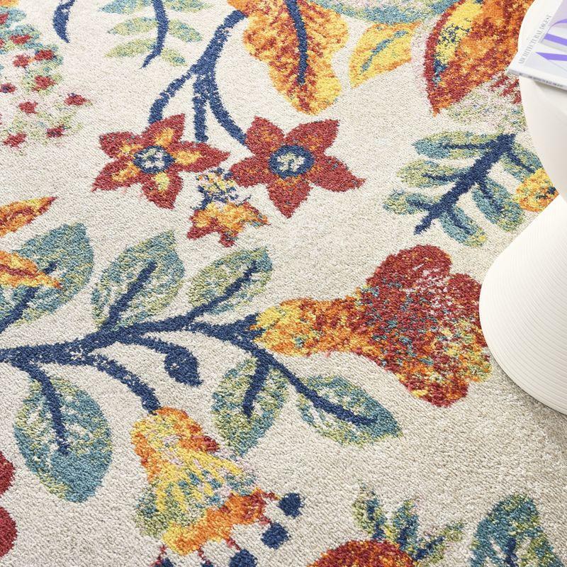 Nourison Allur Botanical Indoor Area Rug Ivory Multicolor 7'10" x 9'10"
