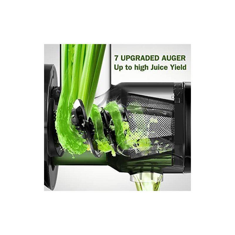 Masticating Juicer with Quiet Motor, Reverse Slow Chewing Cold Press Juicer, 7 Upgraded Auger Juicer, High juicing rate, 90 Electronic Recipes, blue