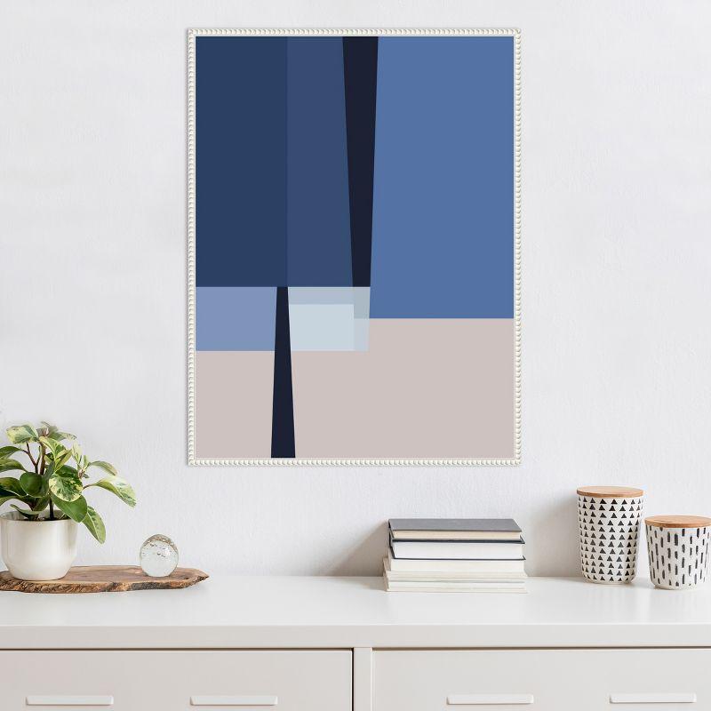 Amanti Art Blue Lines 1 by Alyson Storms Framed Canvas Wall Art