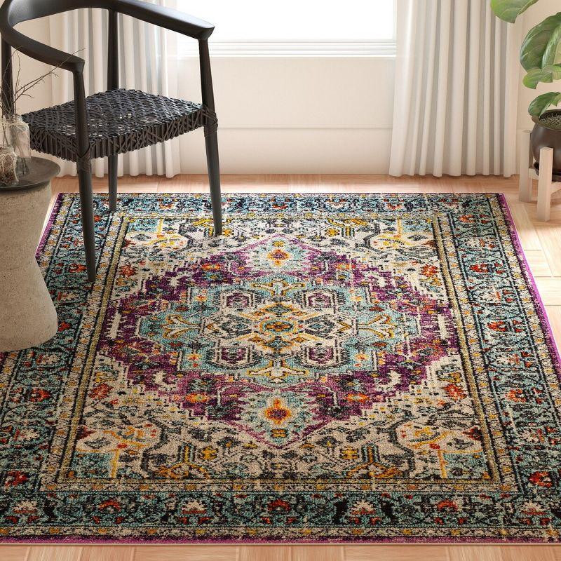 Monaco MNC251 Power Loomed Indoor Accent Rug - Violet/Light Blue - 4'x5'7" - Safavieh
