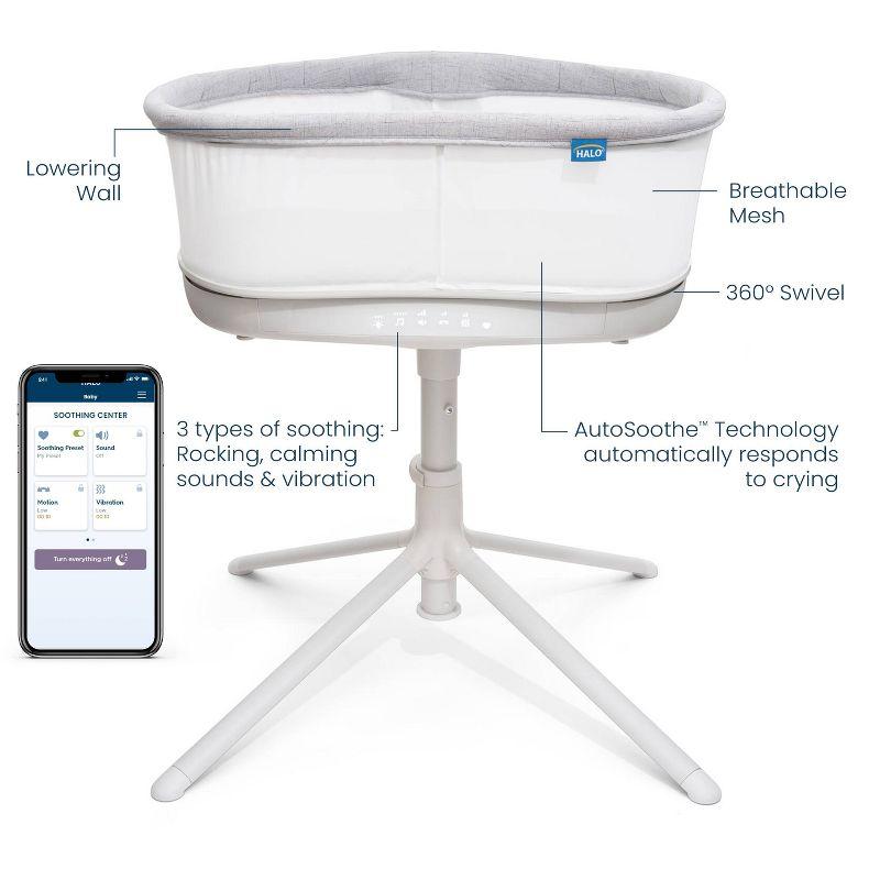HALO Innovations BassiNest Connected Swivel Sleeper 3.0 Smart Baby Bassinet - Gray