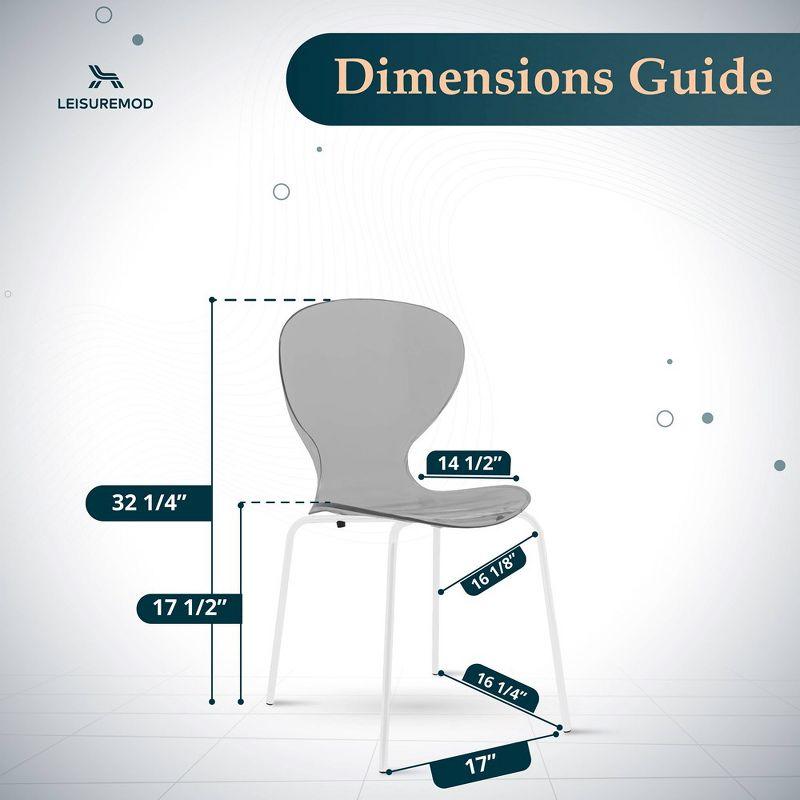 Ivy Bronx Edenfield Dining Chair with Curved Back and Waterfall Edge Seat White Powder-Coated Metal Legs