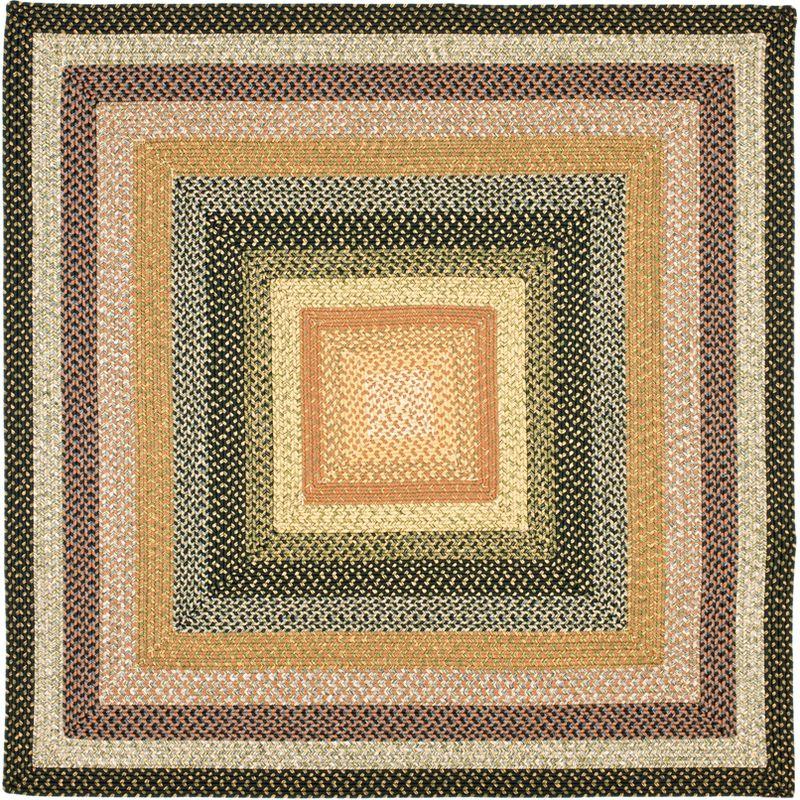 Coastal Charm Handwoven Blue Square Synthetic Area Rug - 5' x 5'