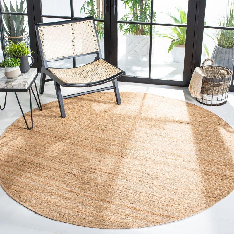 Natural Fiber NFB305 Hand Woven Area Rug - Natural - 5' round - Safavieh.