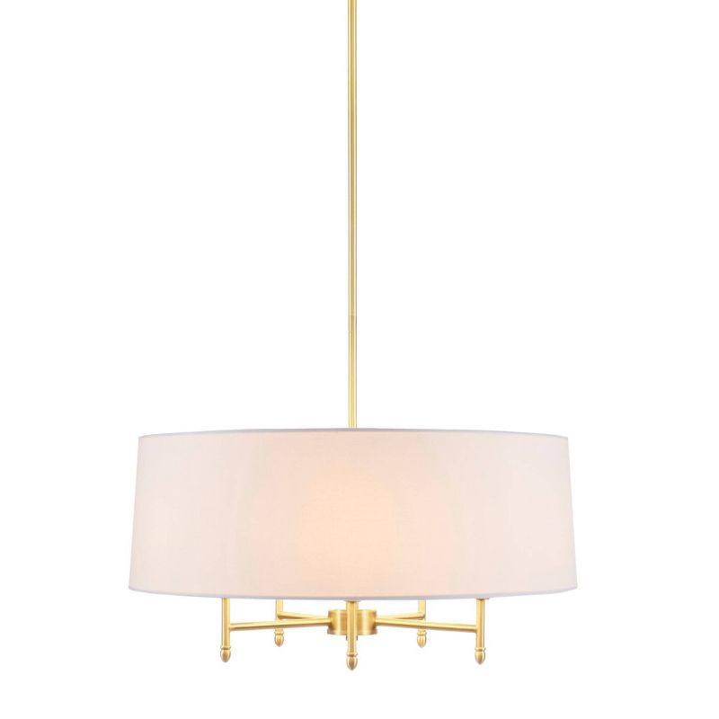 Presidio 5-Light Dimmable Chandelier with Drum-shaped Fabric Shade & Adjustable Height