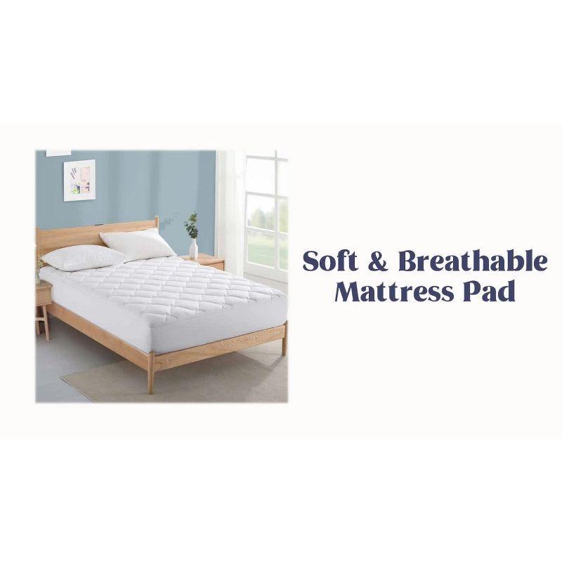 Peace Nest Ultra Loft 4" Mattress Topper, Plush Down Alternative Filling for Ultimate Comfort, White Wavy, Twin