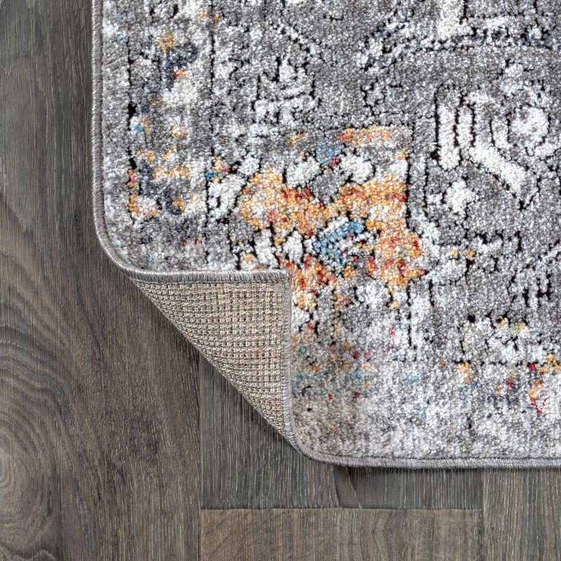 4'x6' Izmir Vintage Medallion Area Rug, Gray/Mustard/Turquoise - JONATHAN Y