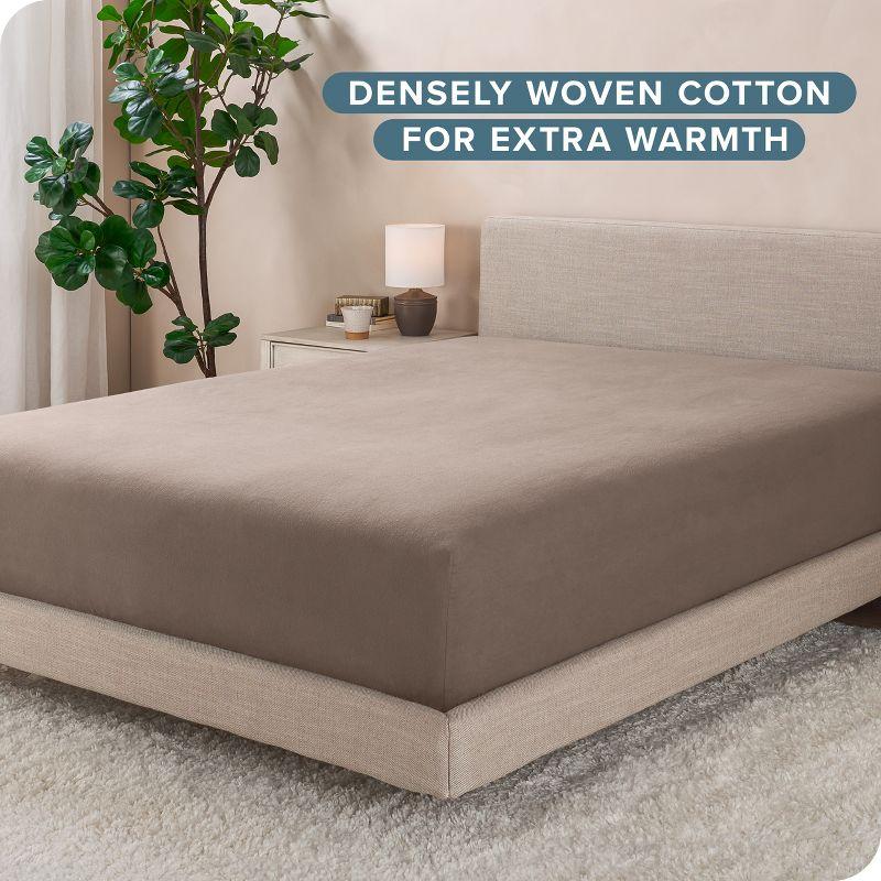 Bare Home Flannel Machine Woven Fitted Sheet