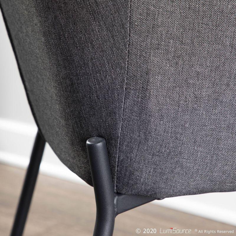 Set of 2 Daniella Contemporary Dining Chairs Charcoal Gray - LumiSource: Upholstered, Metal Legs, Floor Protectors
