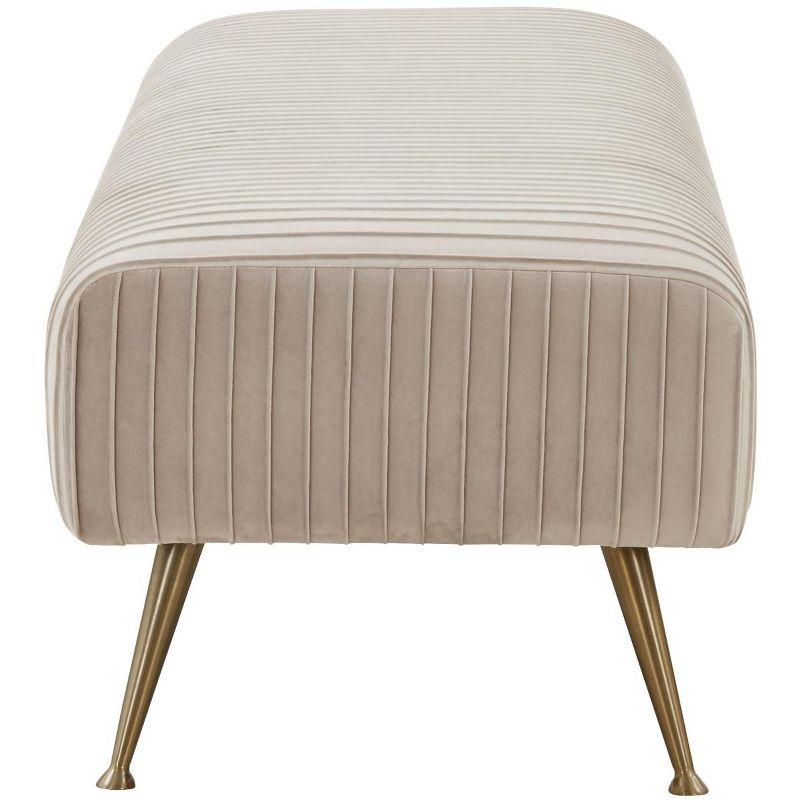 Salome Upholstered Bench - KNT7041 - Almond/Antique Brass - Safavieh Couture