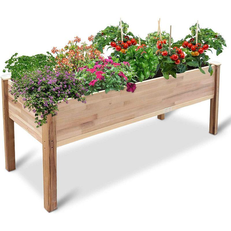 Jumbl 72"x23"x30" Red Cedar Raised Garden Bed Planter