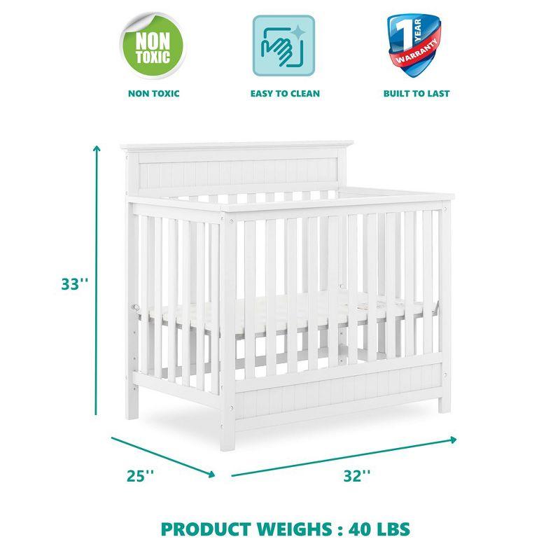 Dream On Me JPMA Certified Harbor 4-in-1 Convertible Mini Crib