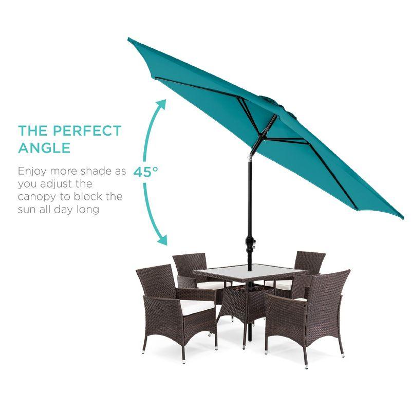 Best Choice Products 10ft Outdoor Steel Market Patio Umbrella w/ Crank, Tilt Push Button, 6 Ribs - Cerulean