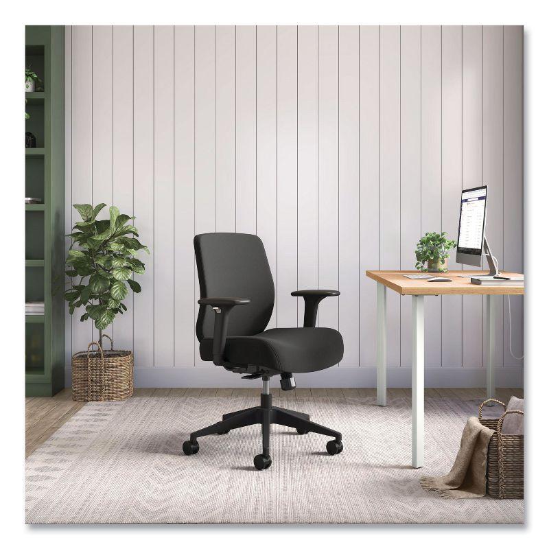 HON Altern Upholstered Low-Back Task Chair, 16.5 to 19.56 Seat Height, Black Seat, Black Back, Black Base