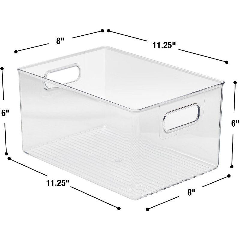 Clear Stackable Plastic Lidded Storage Bins for Kids