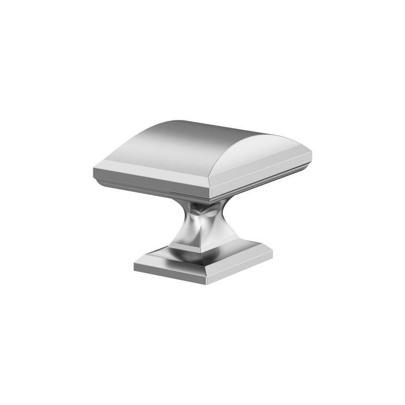 Polished Chrome Rectangular Cabinet Knob with Mounting Hardware