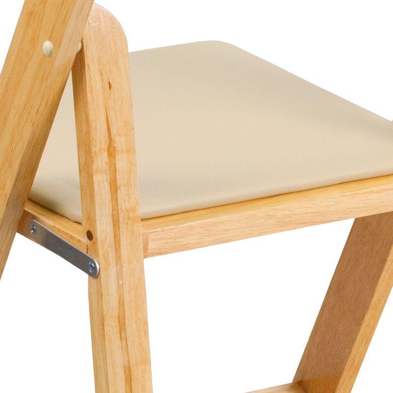 Elegant Beechwood Folding Chair with Detachable Vinyl Seat