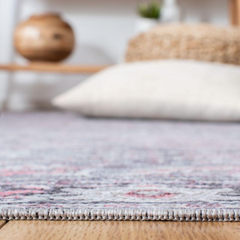 Serapi SEP584 Power Loomed Machine Washable Skid-Resistant Indoor Area Rug - Grey/Pink - 8'x10' - Safavieh