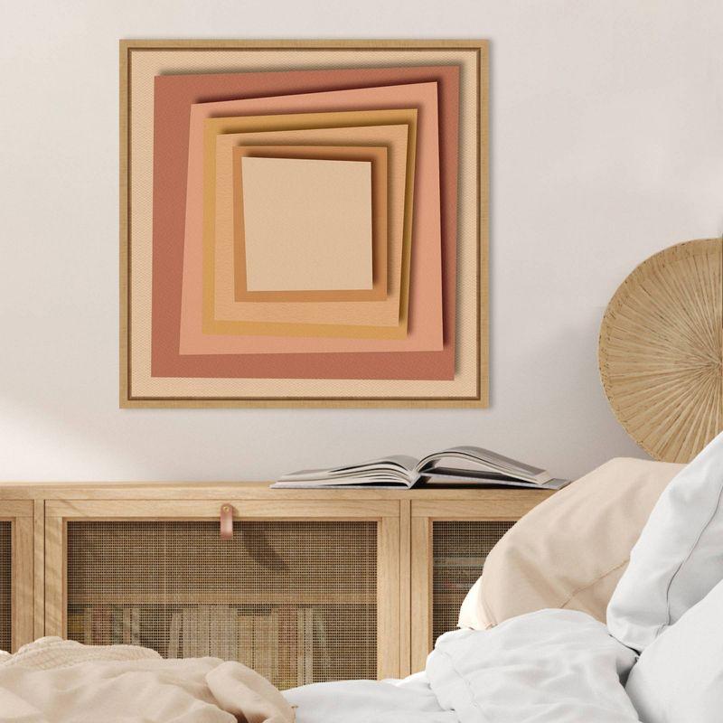 Regina Morre Abstract Earthy Tones Canvas Wall Art with Maple Frame