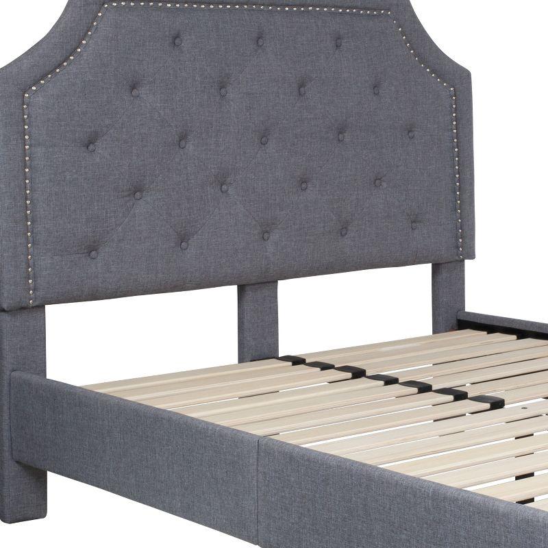 Flash Furniture Brighton Full Size Tufted Upholstered Platform Bed in Light Gray Fabric