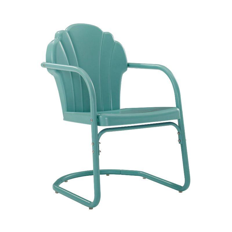 2pc Tulip Retro Metal Chair - Blue - Crosley: Steel Construction, Weather-Resistant, Vintage Design