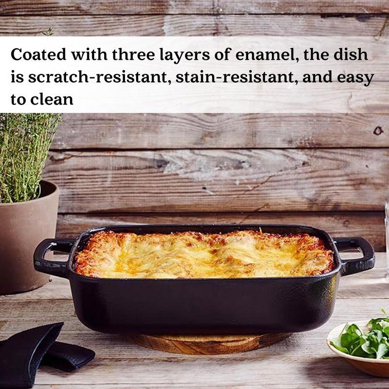 Alva Alva Nori Enameled Cast Iron Dutch Oven Dish Roasting Pan Rectangular Nonstick Stove-to-Table Enamel Coated Pot, Non Toxic, Compatible with All Stovetops, Oven Safe & Induction Safe