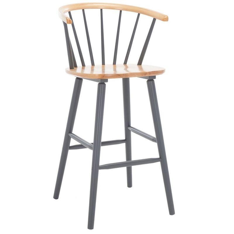 Natural and Grey Windsor Bar Stools with Graduated Legs, Set of 2