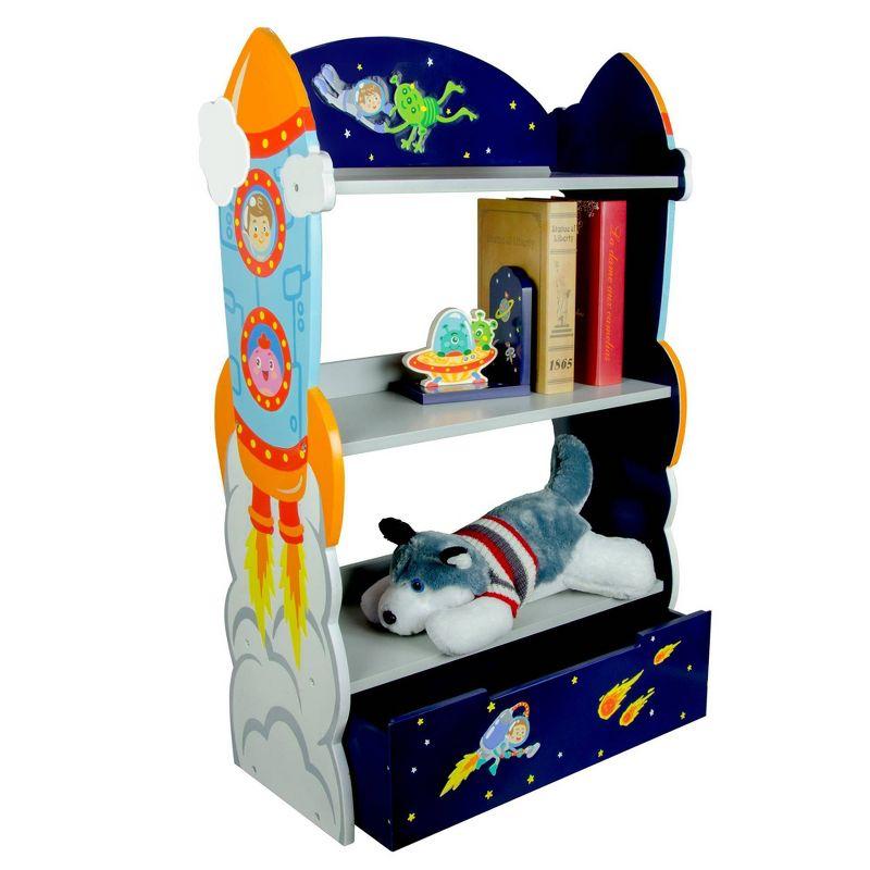 Fantasy Fields Outer Space Kids 3-Tier Bookshelf with Storage Drawer