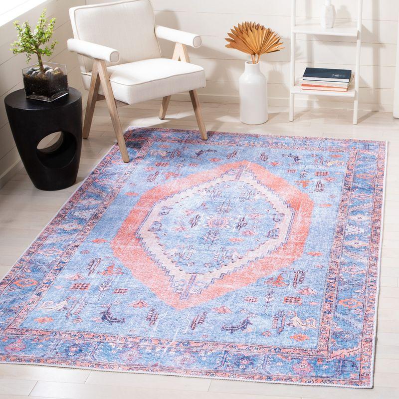 Serapi SEP356 Power Loomed Machine Washable Skid-Resistant Indoor Accent Rug - Light Blue/Beige - 3'3"x5' - Safavieh