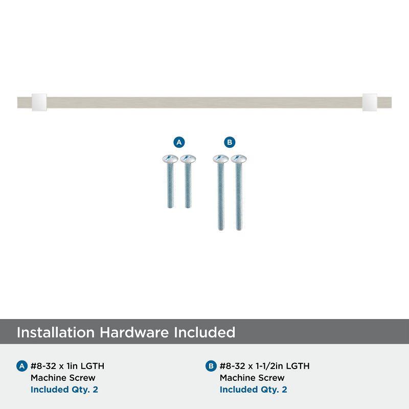 Amerock Mulino 8-13/16 inch (224mm) Center-to-Center Satin Nickel/Polished Chrome Cabinet Pull