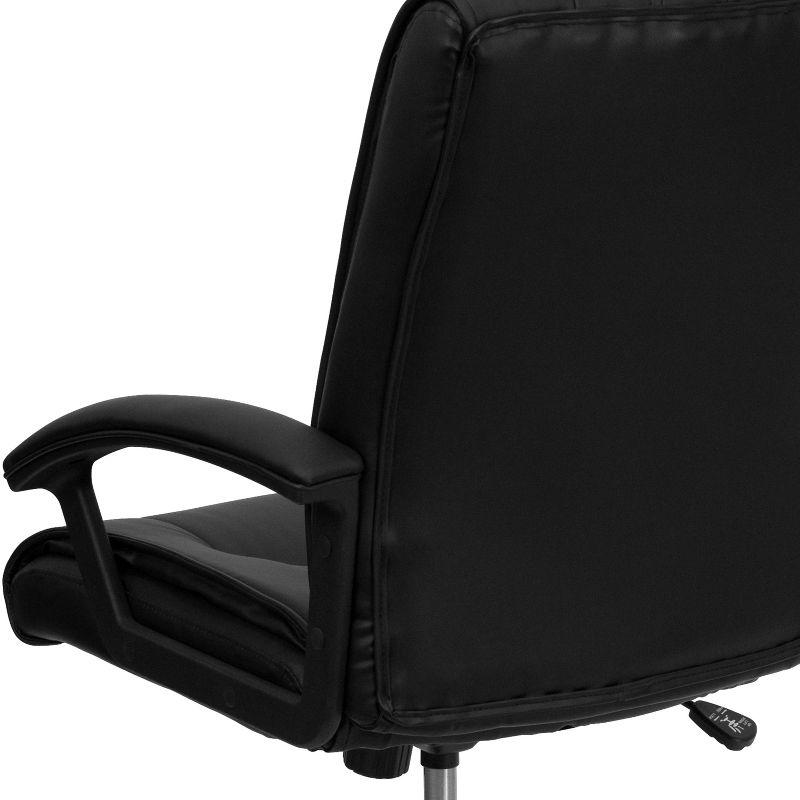 ErgoComfort Black LeatherSoft Mid-Back Swivel Executive Chair