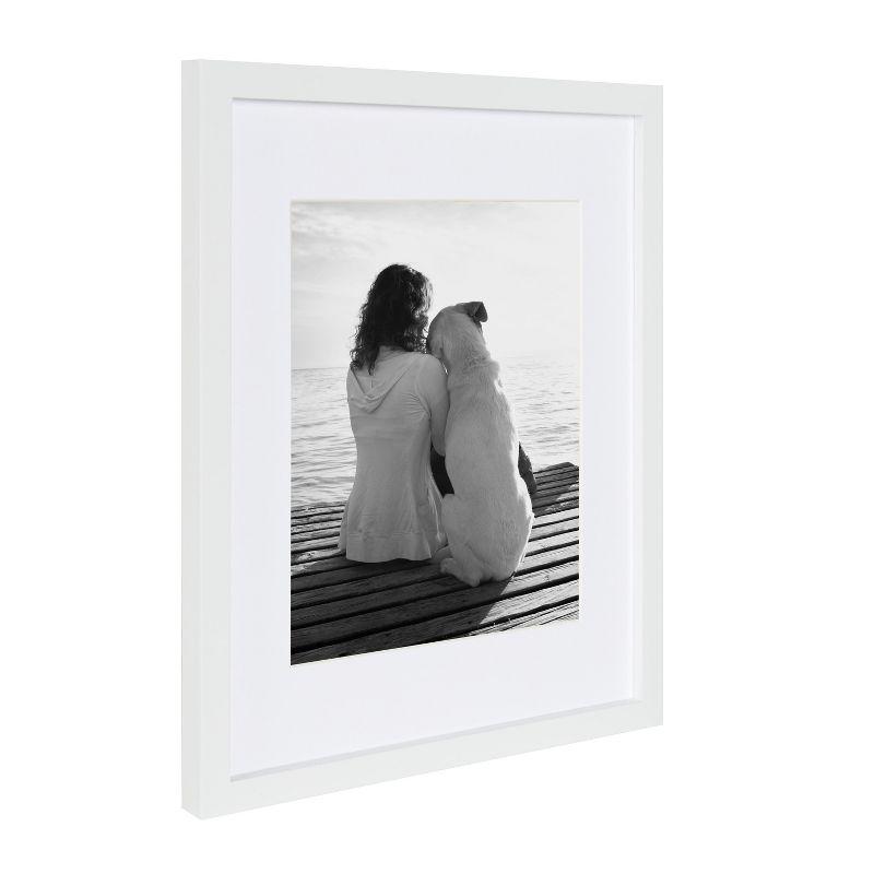 DesignOvation Gallery Rectangle Wood Wall Frame, 11x14 matted to 8x10, White