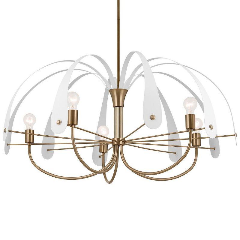 Petal 42.5 Inch 5 Light Chandelier in Champagne Bronze with Black or White