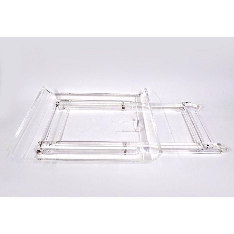 Designstyles Acrylic Foldable Tray Side Table Curved Top , Luxurious Home Decor Essential, Perfect for Convenient Tabletop Space