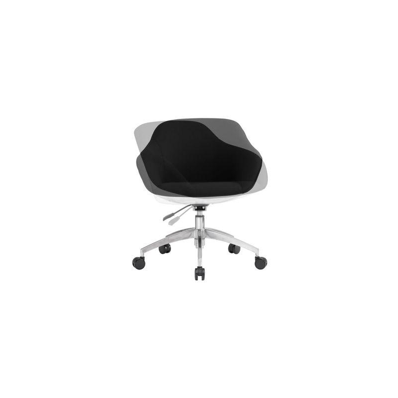 Modern Swivel Task Chair with Padded Seat and Adjustable Height - Black