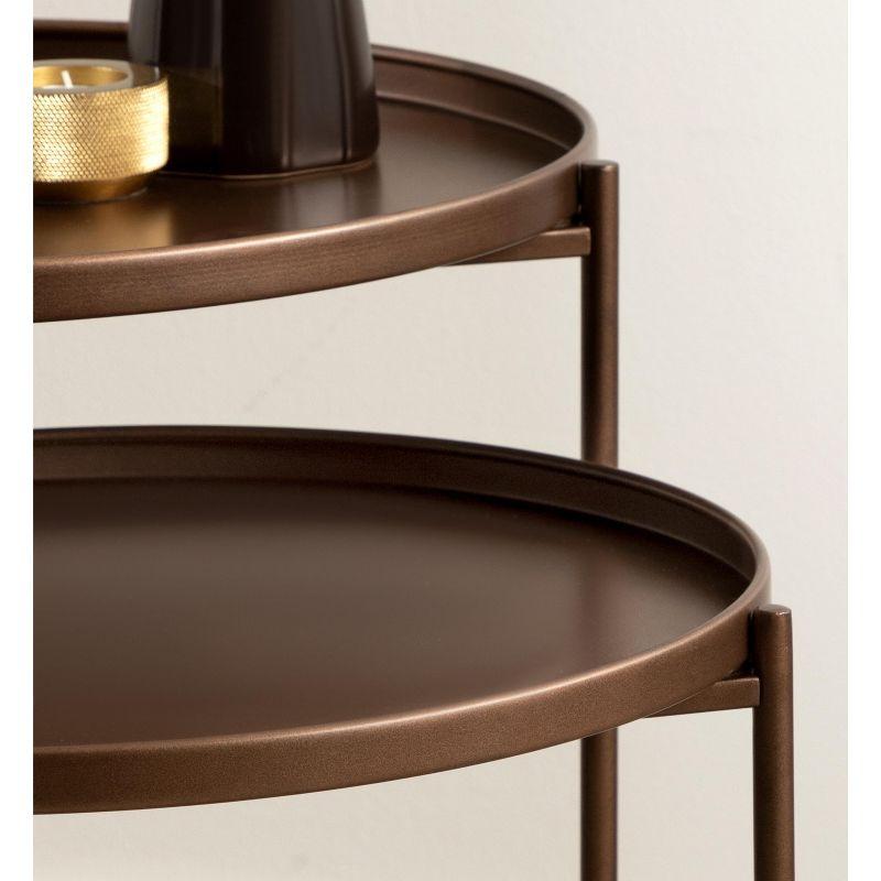 Kate and Laurel Ulani Round Metal Accent Table Set