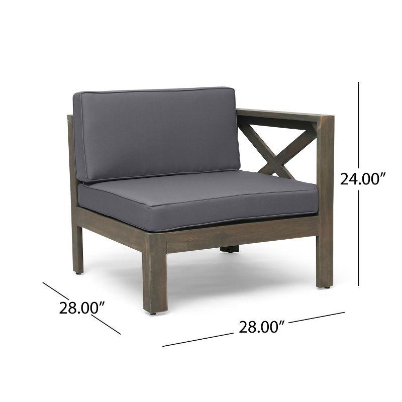 Alcove 5pc Acacia Wood Sofa Set Gray/Dark Gray - Christopher Knight Home