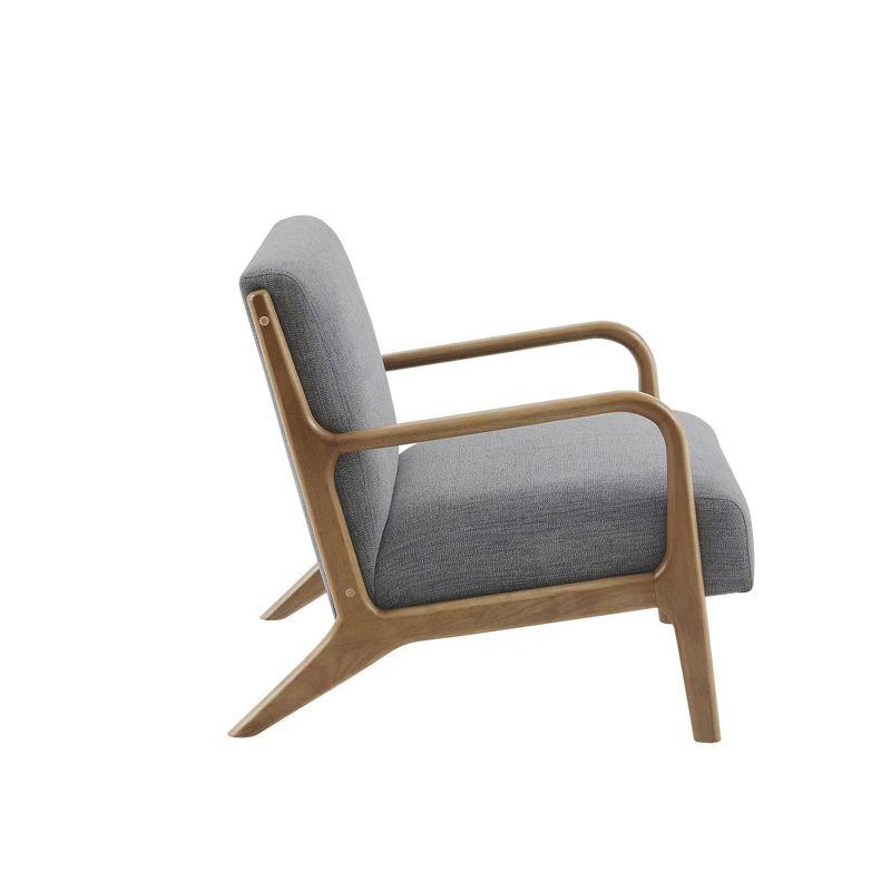 Ink+Ivy Novak Lounge Chair Gray: Mid-Century Elm Wood Frame, Upholstered, Comfort Seating