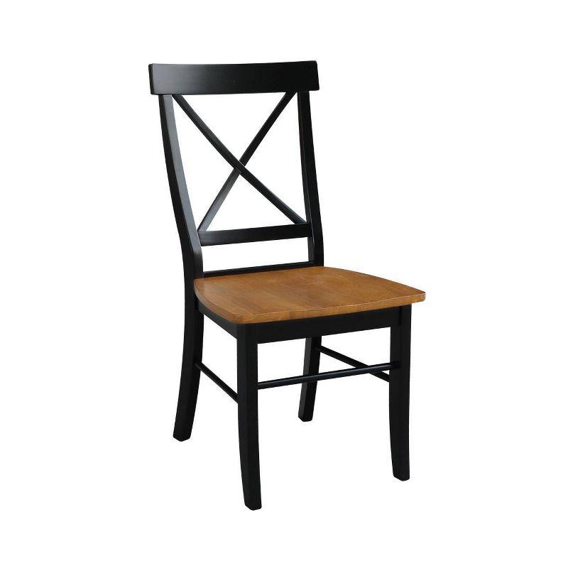 Set of 2 X Back Chairs with Solid Wood - International Concepts