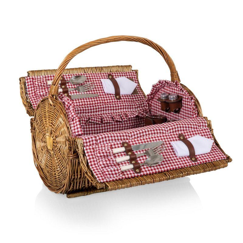 Barrel Wicker Picnic Basket with Picnic