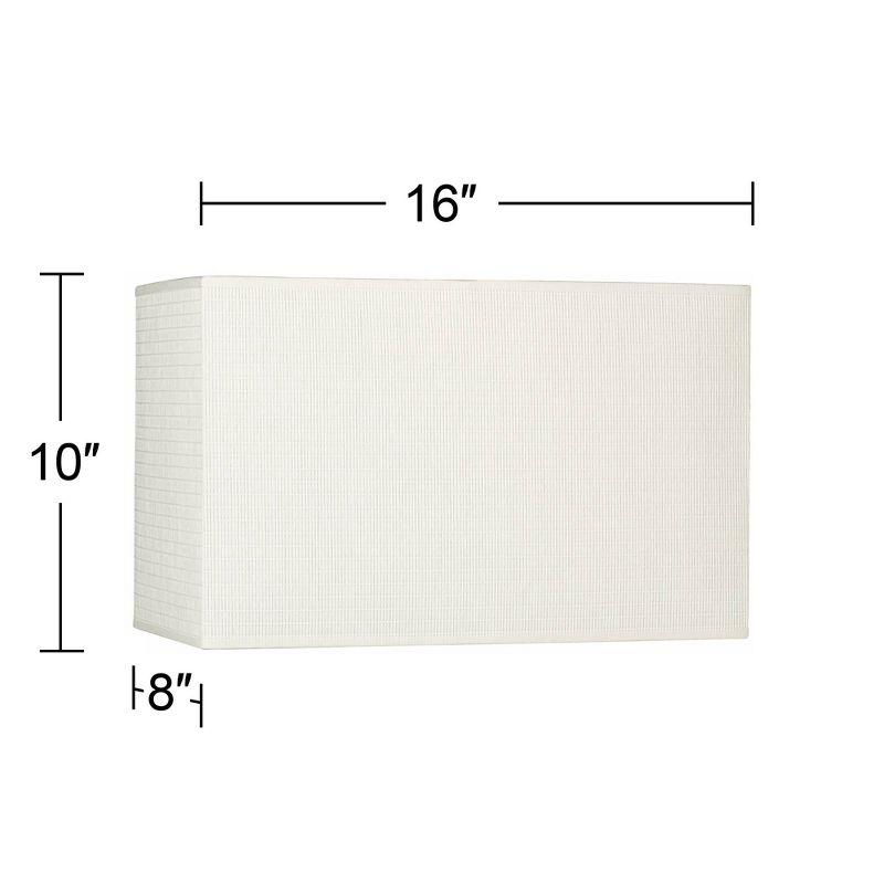 Springcrest Off-White Medium Rectangular Paper Lamp Shade 16" Wide x 8" Deep x 10" High (Spider) Replacement with Harp and Finial