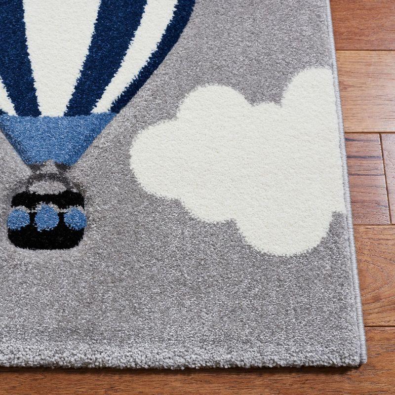 Carousel Kids  CRK137 Loomed Indoor Area Rug - Light Grey/Red - 4'x6' - Safavieh
