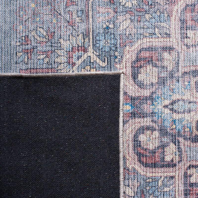 9' x 12' Blue and Ivory Reversible Viscose Chenille Area Rug