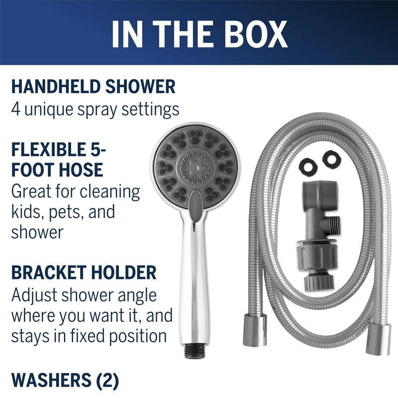 Waterpik EcoFlow Hand Held Shower Head 4-mode Chrome : Microfiber, Machine Washable, Non-Slip Backing