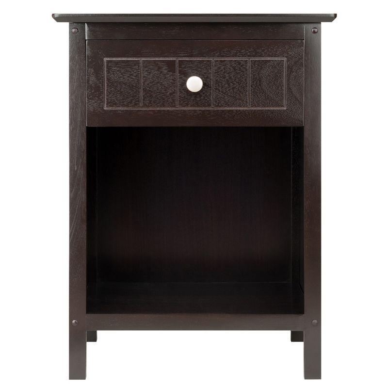 Transitional Brown Solid Wood 1-Drawer Accent Table