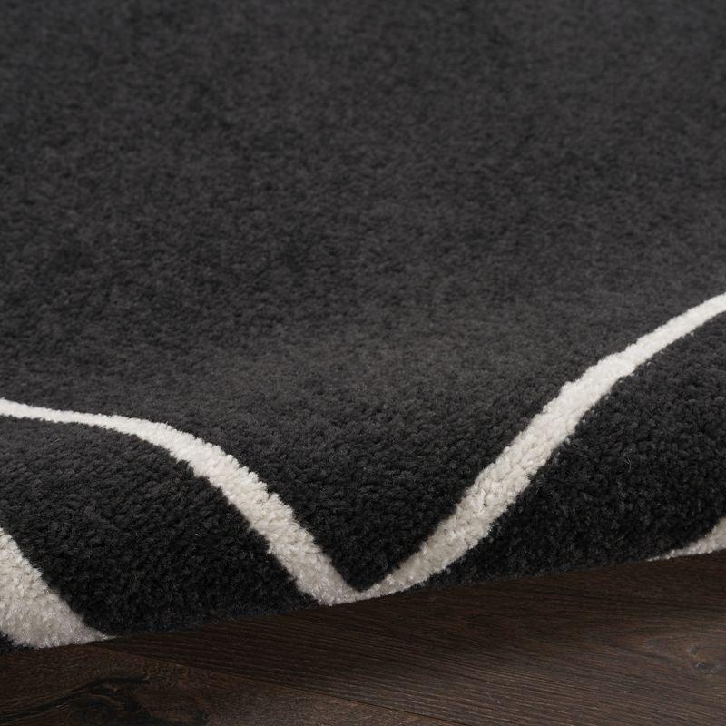 Essentials Black Ivory 3' x 5' Low-Profile Outdoor Rug