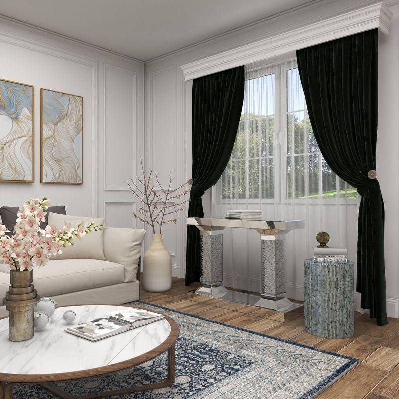 Olivia & May Glam Wood Console Table Clear