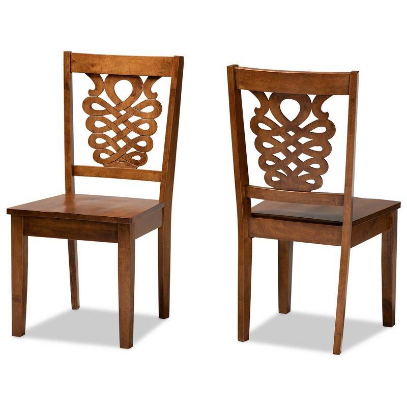 2pc Gervais Wood Dining Chair Set Brown - Baxton Studio